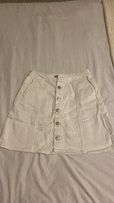 NEW A.N.A Size 4 Junior  s A Line Mini Raw Hem Denim Skirt White