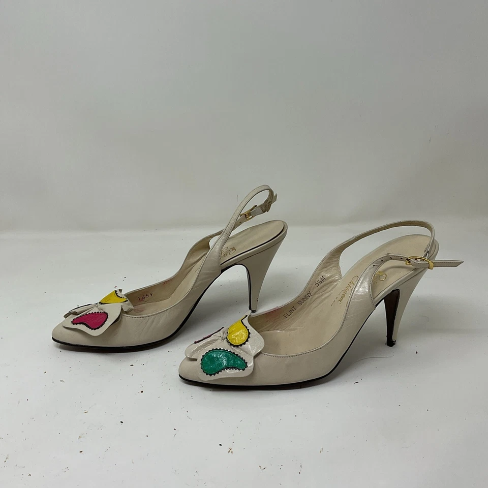 VTG 60s 70s Rosina Ferragamo Schiavone Flint Sunny Art to Wear Pumps High Heels - Image 2 of 4