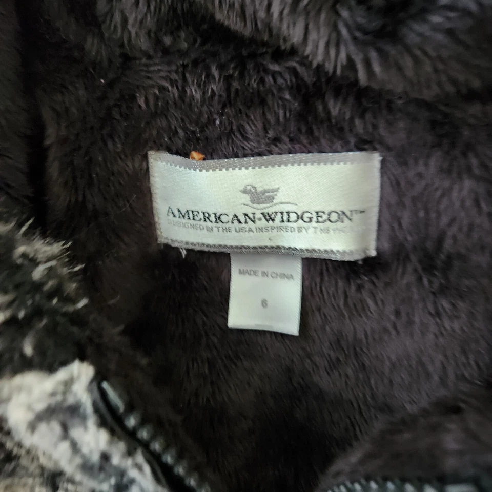 Abrigo de felpa con capucha manga larga suave piel sintética Sherpa American Widgeon niños niñas 6 Foto 2 de 2