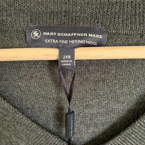 Hart Schaffner Marx Vest Sweater Charcoal Gray V-Neck Merino Wool (3 Sizes) NEW - Picture 6 of 6