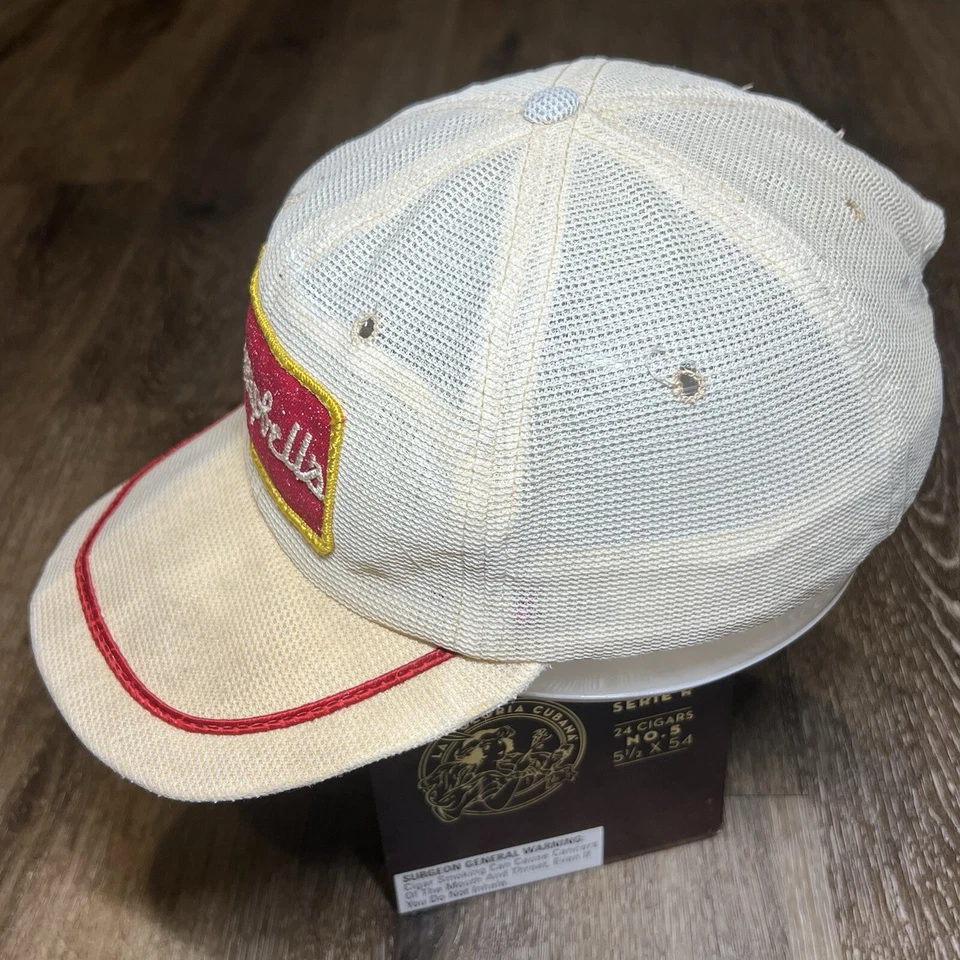 Chapéu de sopa Campbell vintage verdadeiro anos 60 caminhoneiro trabalho angustiado tarefa anúncio promocional LEIA - Imagem 4 de 4