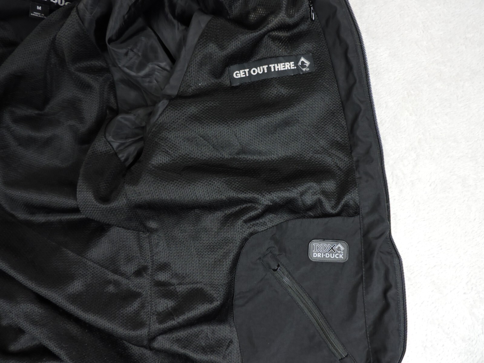 Dri Duck Torrent Waterproof Full Zip Hooded Jacket Mens M Black Embroidered Coat