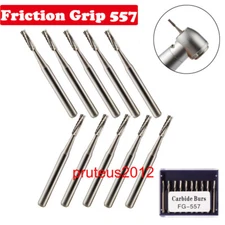 10pc Dental Carbide Burs FG Round 557 Friction Grip Carbide Bur Drill high speed
