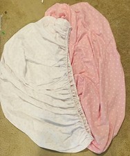 2 Pack Pink White Dotted Fitted Crib Sheets