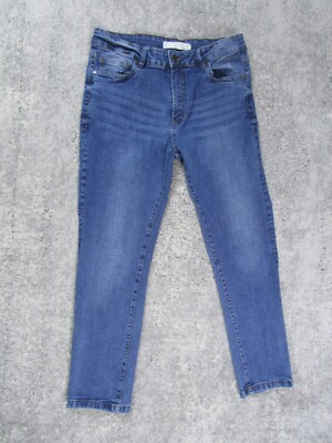 Refinery Republic Jeans Mens 34x30 Skinny Slim Denim Pant Medium Wash Casual*