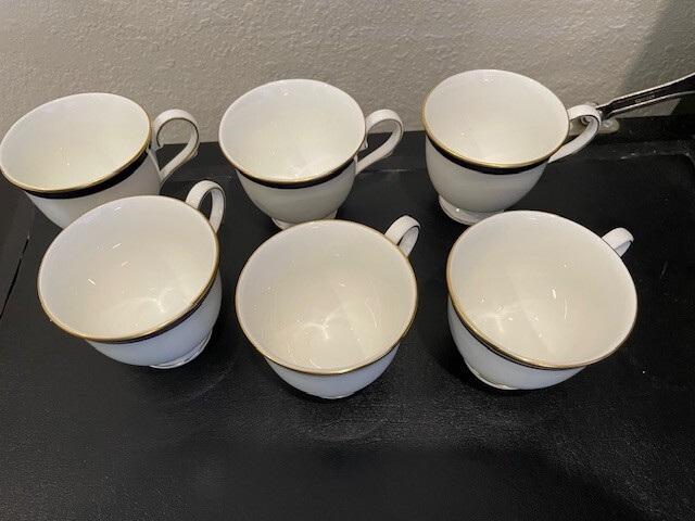 Lenox Federal Cobalt Tea Cups - Set of 6