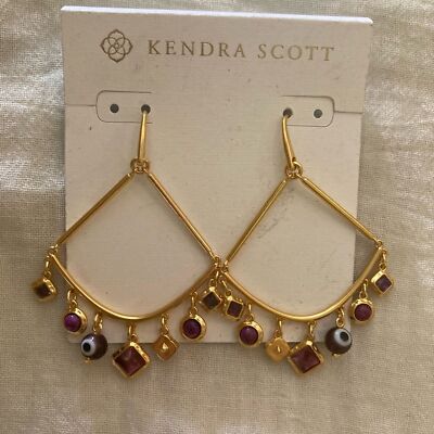 Kendra Scott Gemma Beaded Evil Eye Glass  Chandelier Dangle Earrings