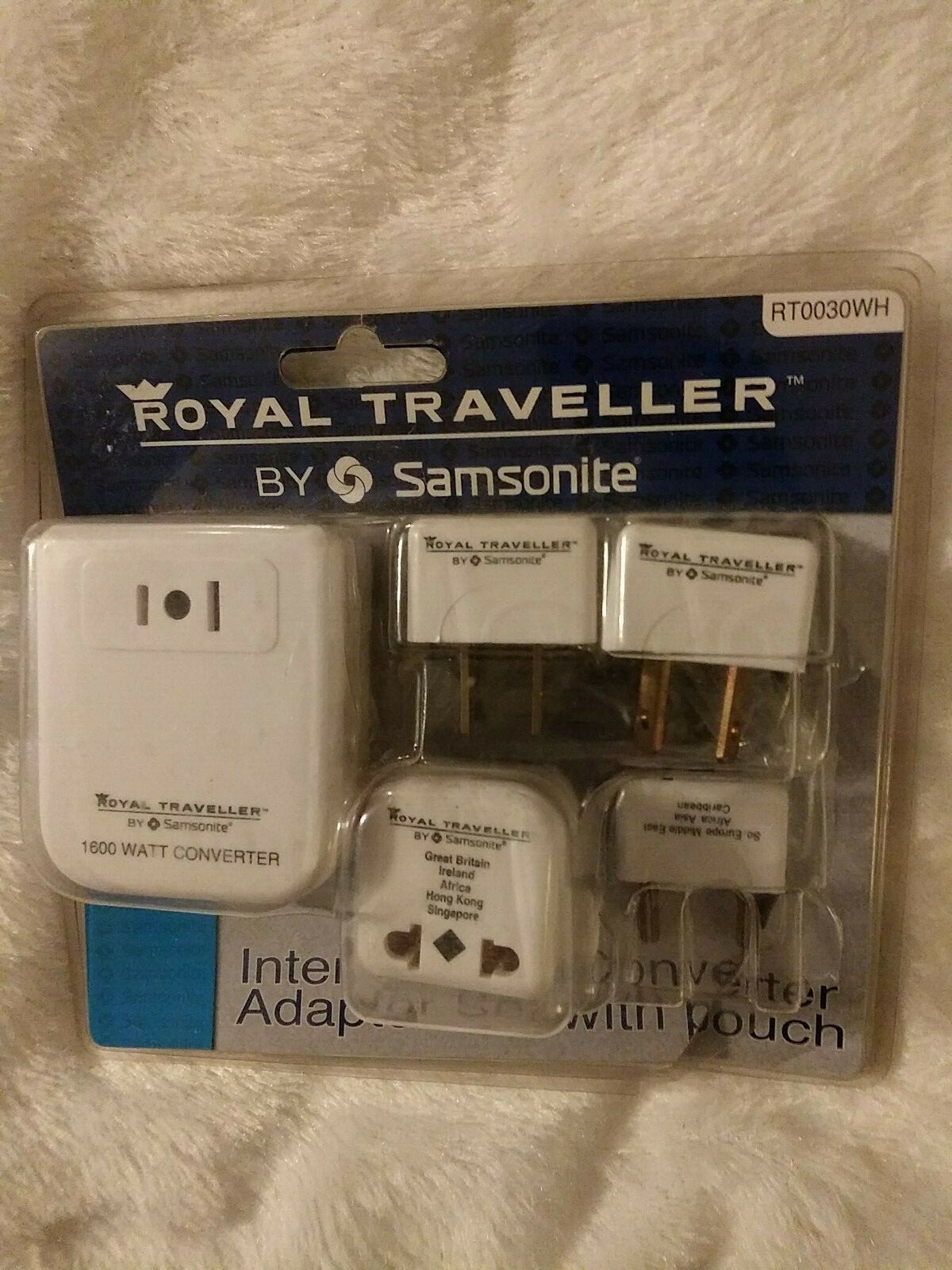 Opened Samsonite Royal Traveller International Converter Adapter Set W