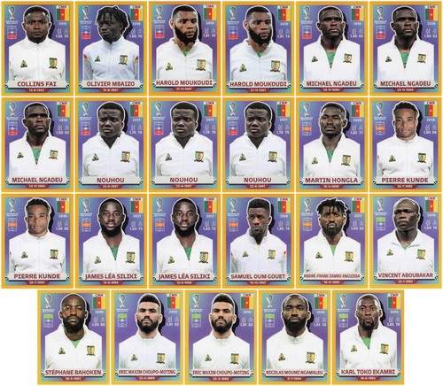 2022 Panini World Cup US Online Exclusive Gold Lot 23 CMR / Cameroon Stickers