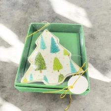 2023 Taylor Shannon Designs Ceramic Christmas Holiday Tree Trinket Dish Plate