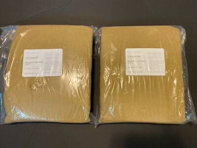 Pottery Barn BELGIAN FLAX LINEN BRONZE  50'' x 108'' Curtains, Set of 2, NWT