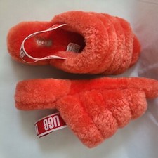 UGG Australia Women Fluff Yeah Slide Red Currant Sandals US Size 9