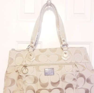COACH Poppy Glam Tote Signature Logo -EUC | eBay