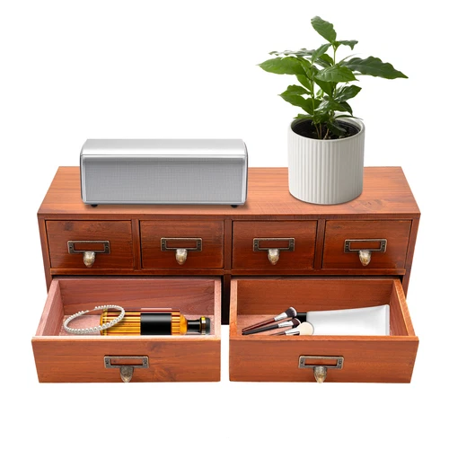6 Drawers Desktop Dresser Wooden Storage Dressers Chests of Drawers for Bedroom - Picture 4 of 21