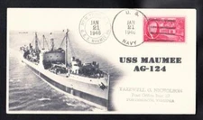 USS MAUMEE AG-124 ex AO-2 KSC Naval Cover B5170
