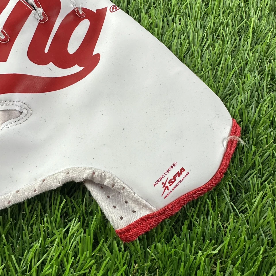 Adidas Indiana Hoosiers Blanco/Rojo Escritura Talla XL IU Equipo Emitido Guantes de Fútbol Foto 2 de 4