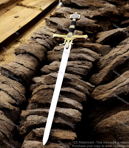 Hand Forged King Solomon Crusader Sword Star of David Pommel gift Double Edge Bf - Picture 2 of 7