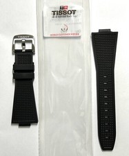 Original Tissot PRX T137407A / T137410A Black Rubber Watch Band Strap with Pins
