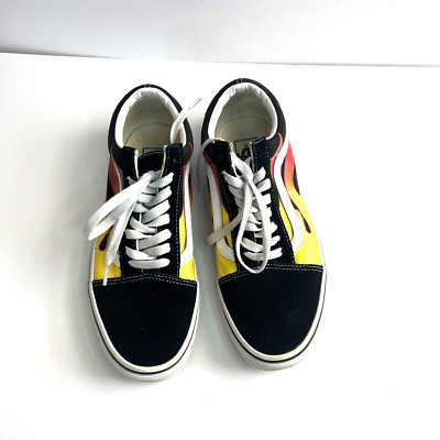 Vans Old Skool Canvas & Suede Flame Skate Sneakers Shoes Women Size 8.5