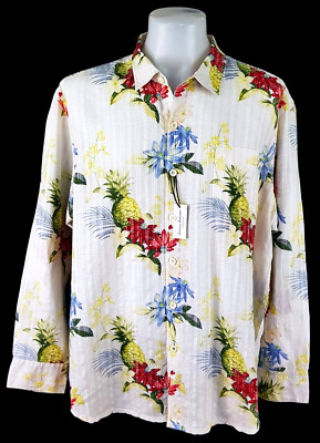 Tommy Bahama Herren Leinen L/S ABENDHEMD SHIRT Reverse Print - 2XL - 56'' - £119