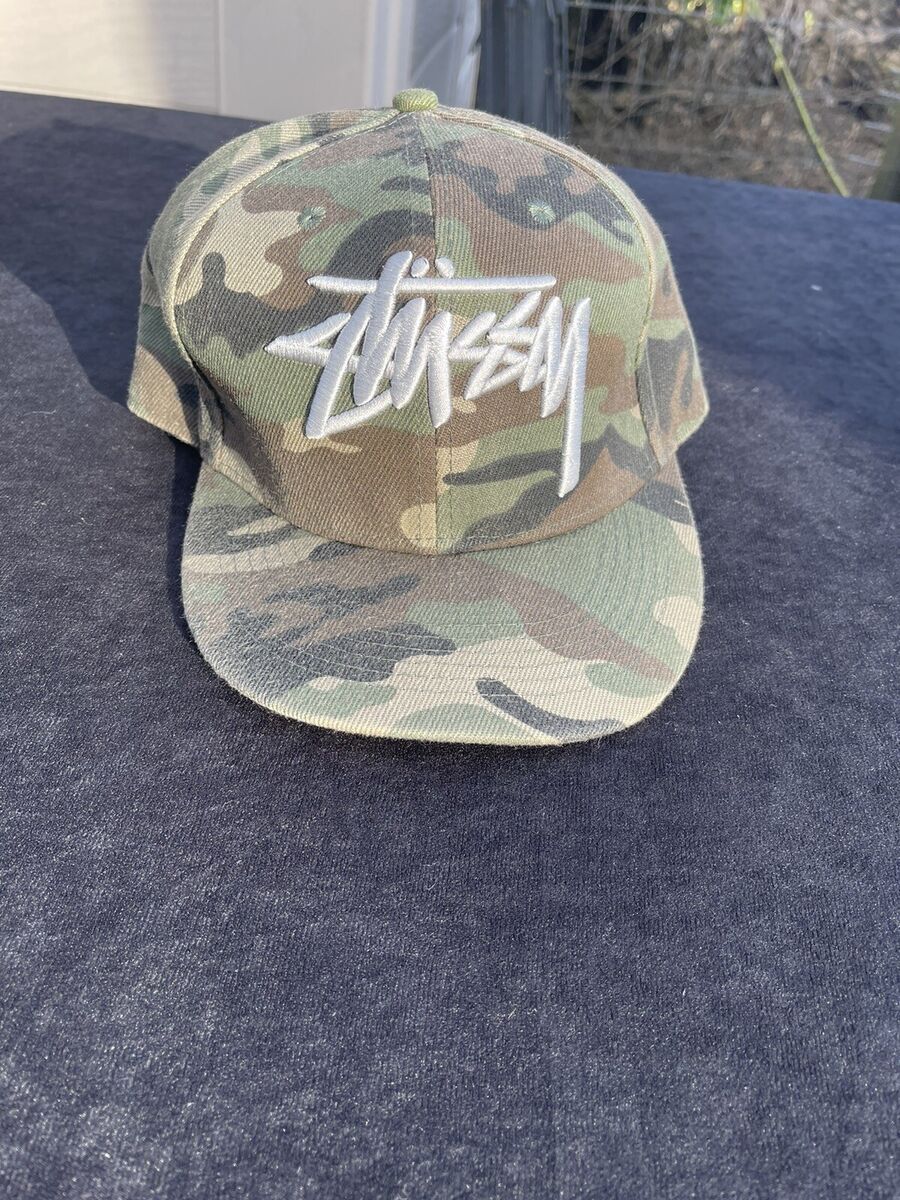 Vintage Stussy Camo Hat 90's Snapback Adjustable Back Stussy Vintage Stussy Camo Hat 90's Snapback Adjustable Back Stussy