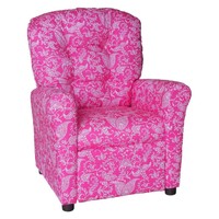 Brazil Furniture 4-button Back Childrens Recliner - Small Paisley, Pink on sale Brazil Furniture 4-button Back Childrens Recliner - Small Paisley, Pink on sale