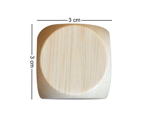 10x Wooden Plain Dice Dices Cube Cubes Blank Plain Unpainted Wood Six Sided 30mm - Picture 4 of 4