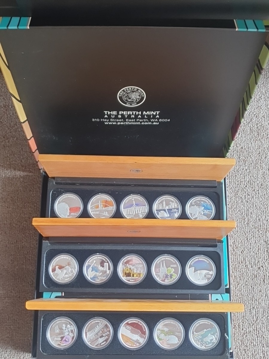 2006-2008 Discover Australia 15 Coin 1oz Silver Proof Set.with all