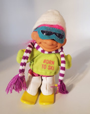 Vintage Russ 5" Born to Ski Troll with Skis and Poles - COMPLETE