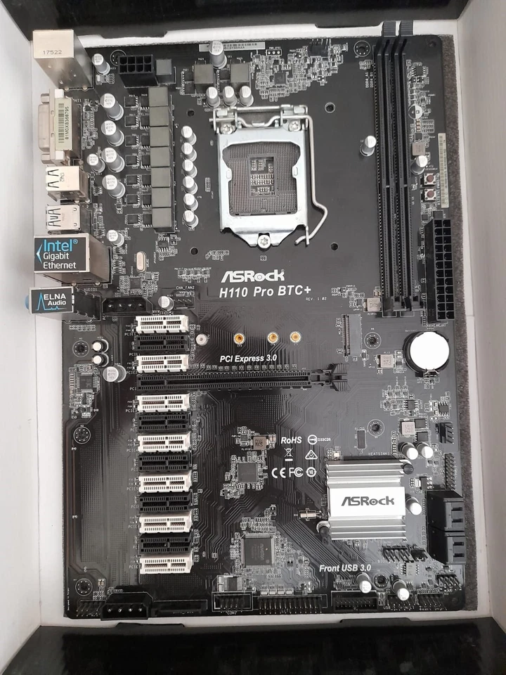 Placa Base ASRock H110 Pro BTC+ - LGA 1151 Motherboard - Imagen 3 de 4