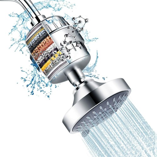 High Pressure Shower Head & 15 Stage Shower Filter Combo 5 Spray Settings New - Picture 5 of 10