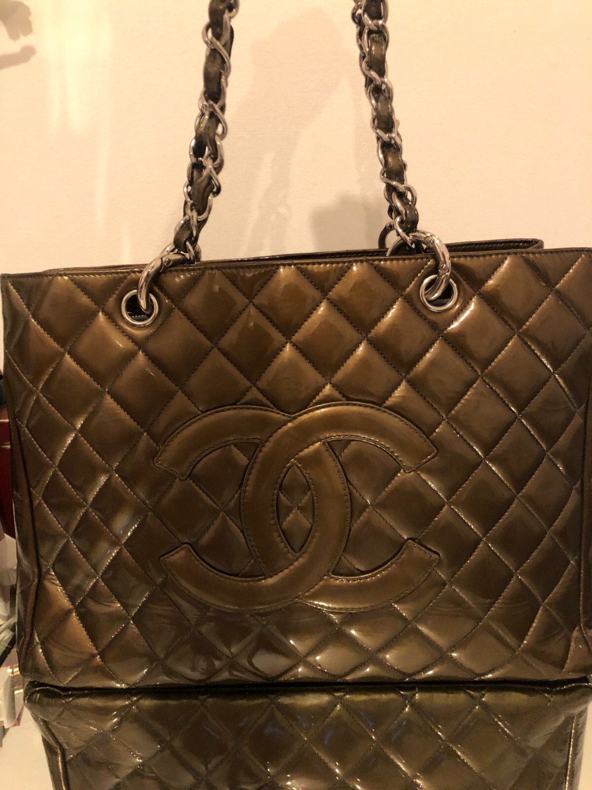 chanel grand shopping tote GST patent leather