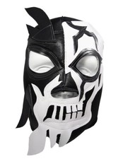 HALLOWEEN SKULL pro-fit Lucha Libre Mexican Wrestling Costume Mask - Black