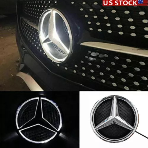 Für Mercedes-Benz Chrom LED Emblem Grill Stern Abzeichen W205 A C B GLA GLK CLA - Bild 1 von 10