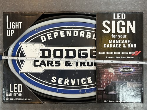 Dodge Led Neon Sign Cars And Trucks Dependable Service 16” Oval Shaped - Picture 6 of 7