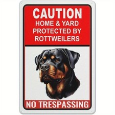 Vintage Rottweiler Sign - Heavy-Duty Warning Plaque Tin Metal Signs Home D cor