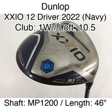 Dunlop XXIO 12 Driver 2022 (Navy) 1W Driver 10.5 46" MP1200 Stiff Regular Right-