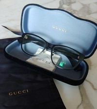 GUCCI Eyeglasses Made In Italy Black Metal  Plastic Frames w/Case; Pre-Owned