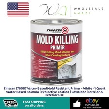 Zinsser 276087 Water-Based Mold Resistant Primer White 1 Quart Water-Based 0.78 per fl oz