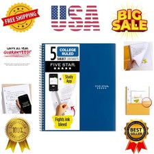 Spiral Notebook Study App, 5 Subject, College Ruled Paper, 8-1/2" x 11", 20...