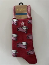 NWT An Original PENGUIN by Munsingwear Socks NOVELTY Flying PIGS