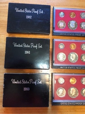 Early 1980s Proof Sets (3) (80,81,82)