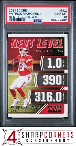 2021 PANINI SCORE NEXT LEVEL STATS #NL2 PATRICK MAHOMES II PSA 10