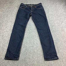Jeans uomo Armani taglio affusolato 32 32 blu lavaggio scuro indaco grezzo denim elasticizzato J45