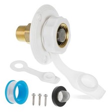 Entrée d'eau RV City laiton avec clapet anti-retour - 3/4" NH femelle à 1/2" NPT mâle