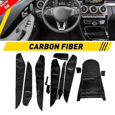 For Mercedes-Benz C-Class GLC 2015-2018 Carbon Fiber Center Console Dash Cover