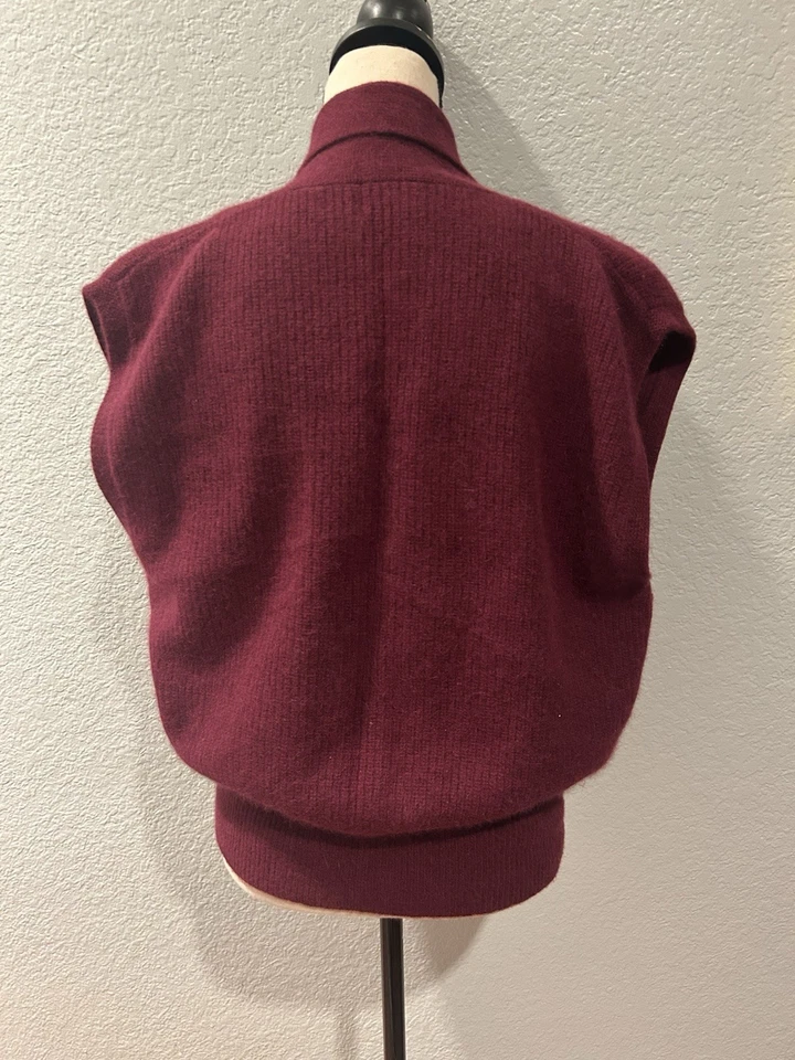 Chaleco Suéter JH Coleccionables Vintage Granate Lana de Cordero Angora Grande Dinero Antiguo Foto 3 de 4