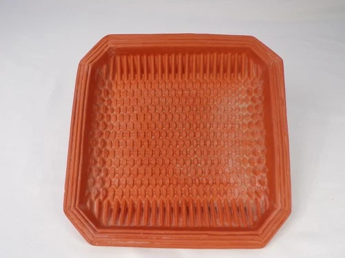 Vintage David Gil Bennington Potter Terra Cotta Basket Weave Baking Dish 10" I25