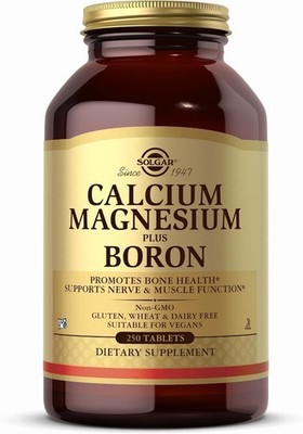 solgar calcium magnesium plus boron 250 tablets 2pack EXP:02/2028