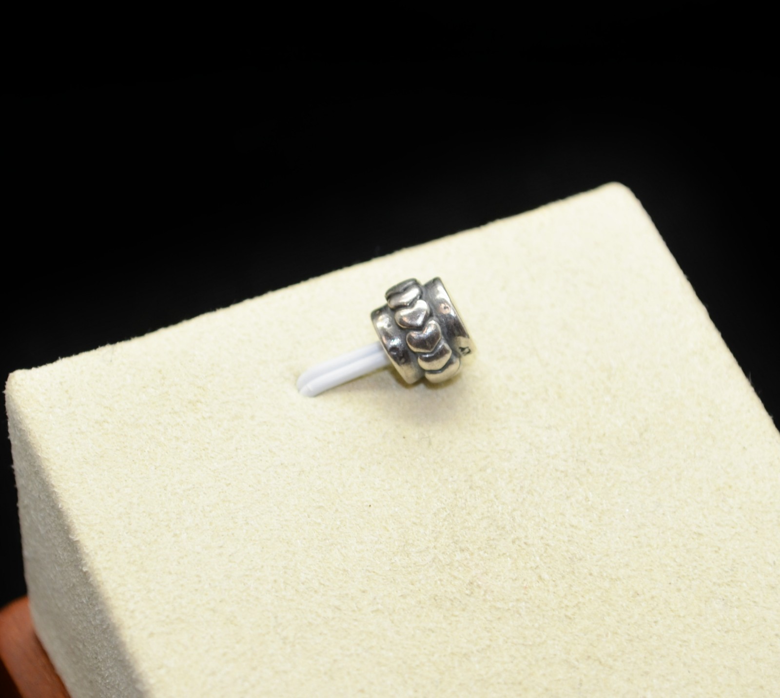 Sterling Silver Pretty Heart Pattern Bead Charm /… - image 3